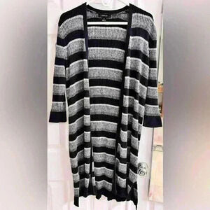 Style & Co Gray Striped Ribbed Knit Duster - Size Women’s XL